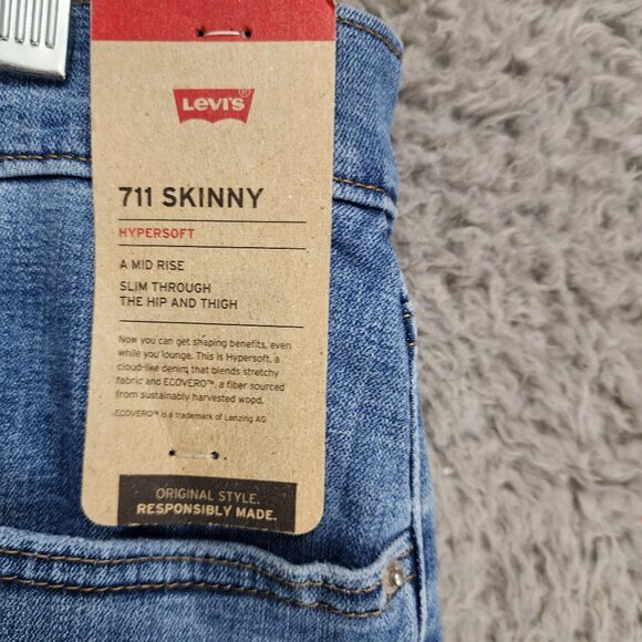 Levi's Jeans Womens 20W Blue 711 Skinny Stretch Mid Rise *NWT* - Picture 5 of 15